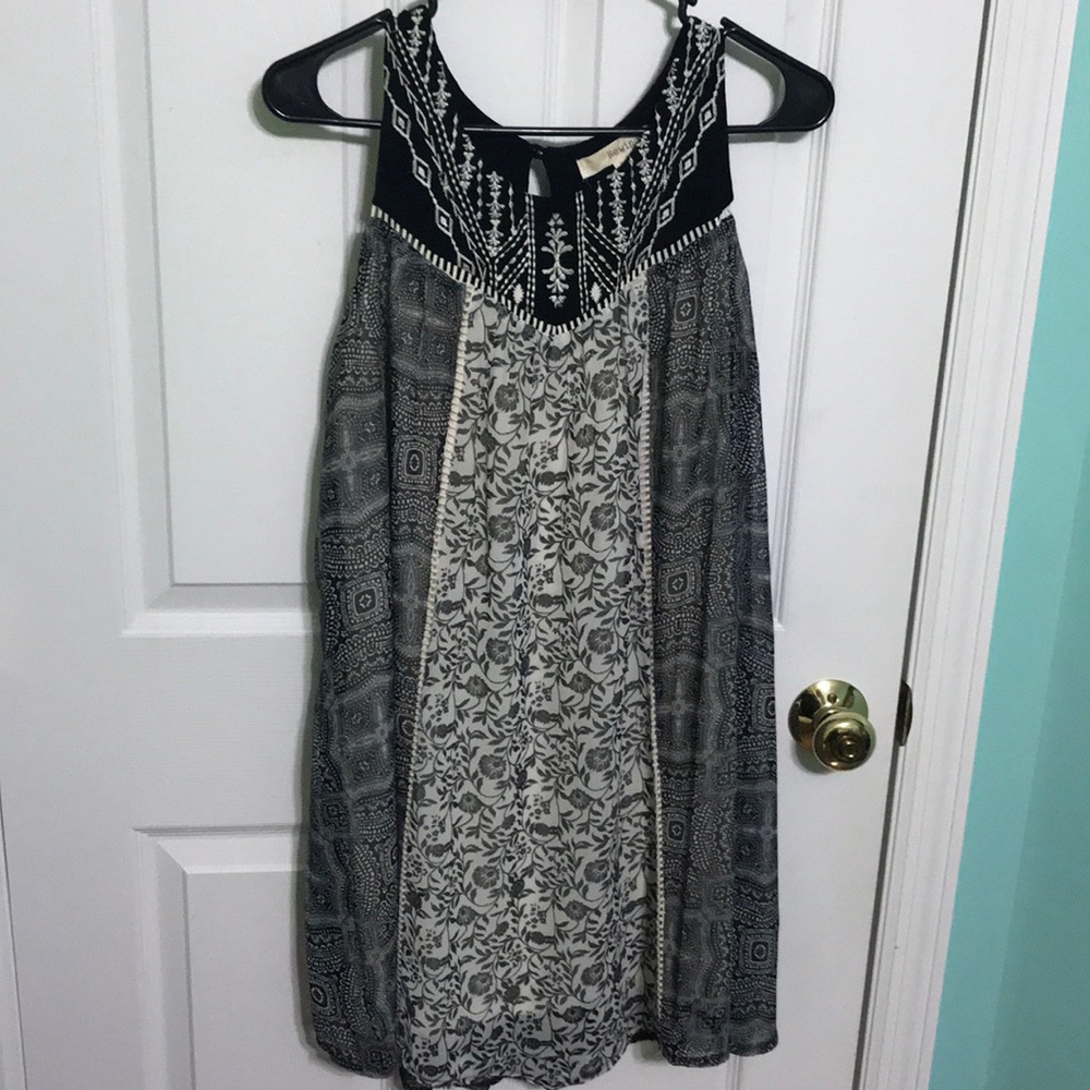 Black floral print flowy dress